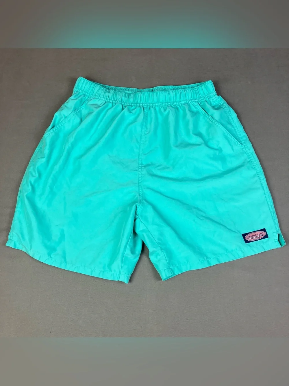 Vineyard Vines Men's Swim Trunks Size M Light Blue Teal Lined Pockets